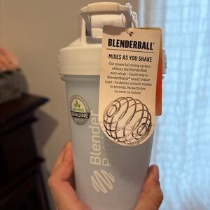 BlenderBottle White Shaker Cup with BlenderBall
